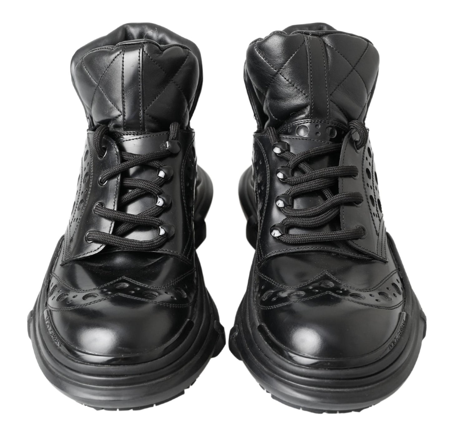 Dolce & Gabbana Black Leather Ankle Casual Boots