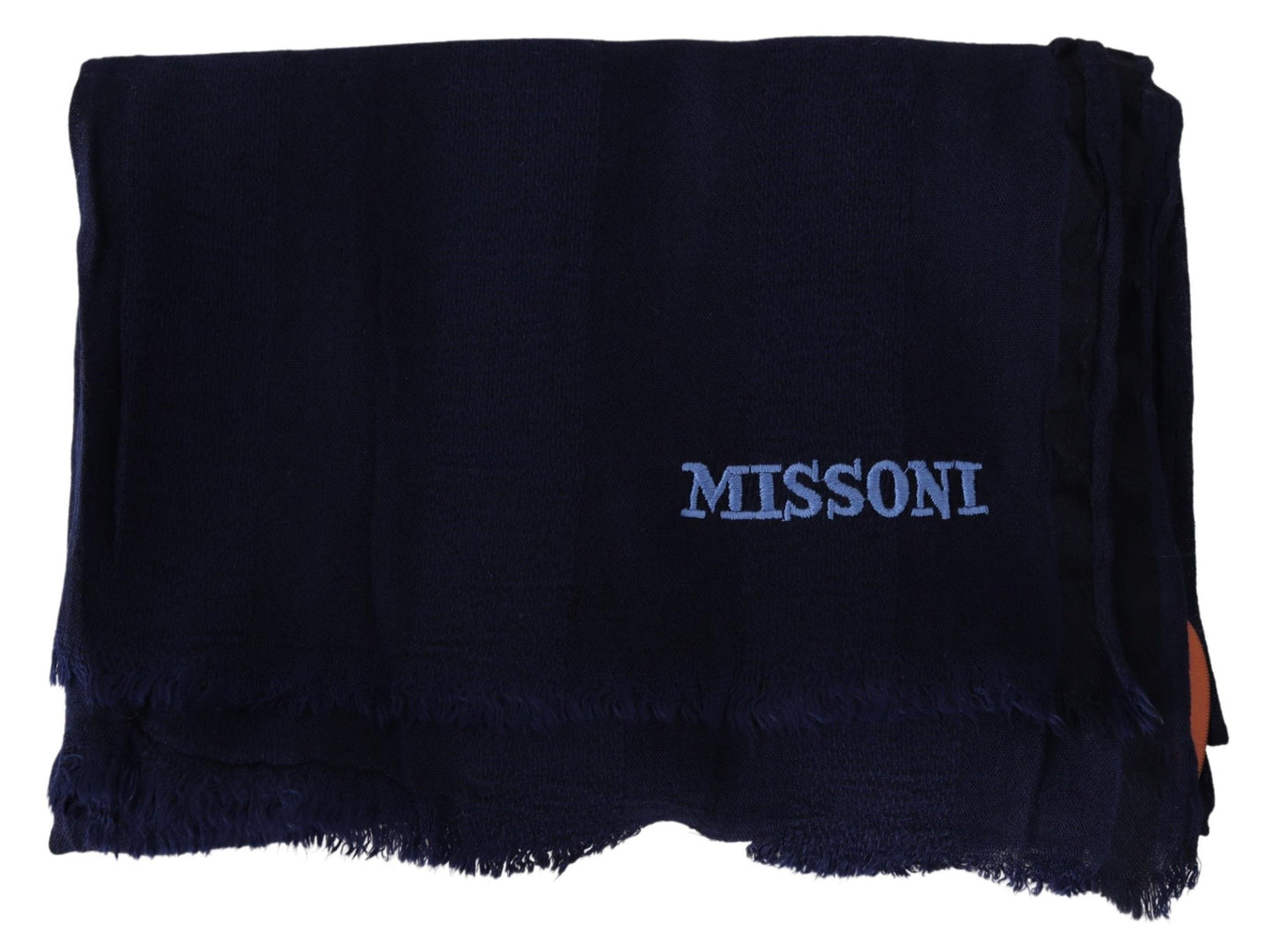 Missoni Blue Wool Knit Unisex Neck Wrap Scarf