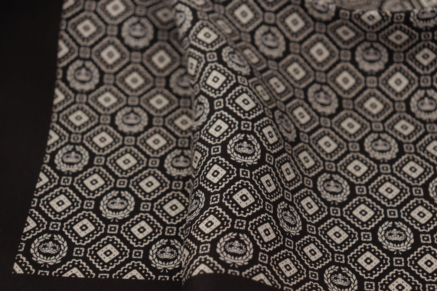 Dolce & Gabbana Black Patterned DG Logo Square Handkerchief Scarf