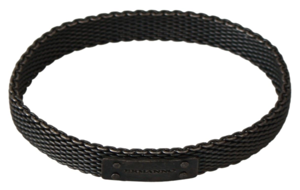 Ermanno Scervino Silver Branded Metal Steel Unisex Bracelet