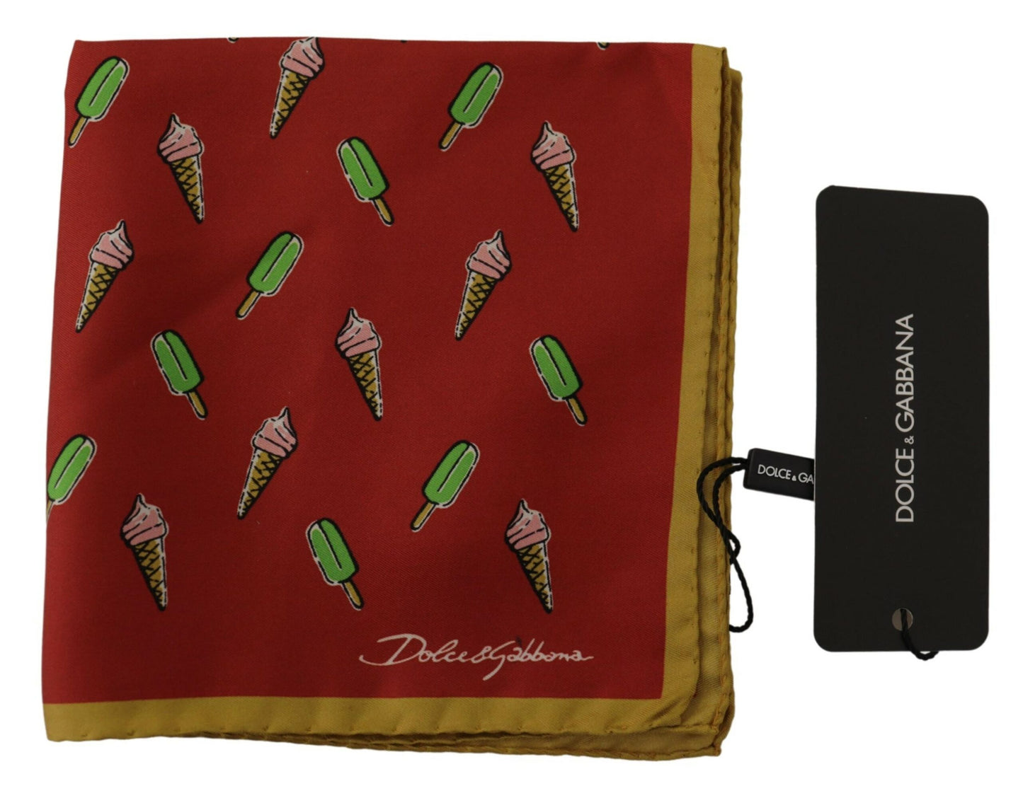 Dolce & Gabbana Multicolor Printed Square Mens Handkerchief Scarf