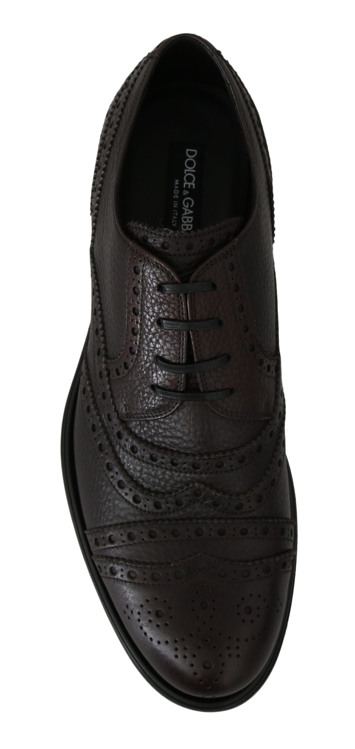 Dolce & Gabbana Brown Leather Brogue Derby Dress Shoes