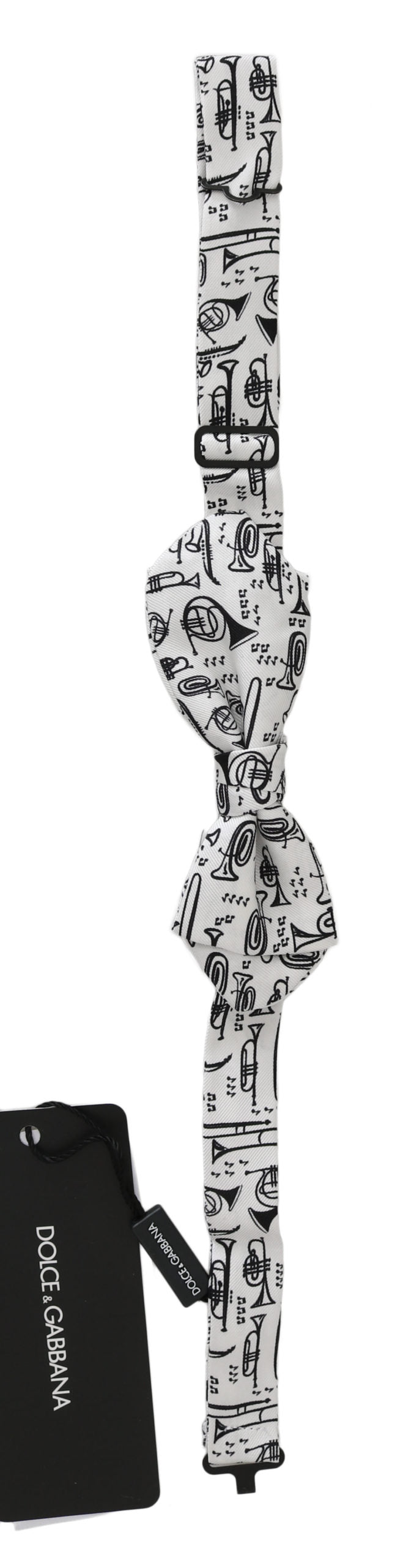 Dolce & Gabbana White Instruments Adjustable Neck Papillon Men Bow Tie