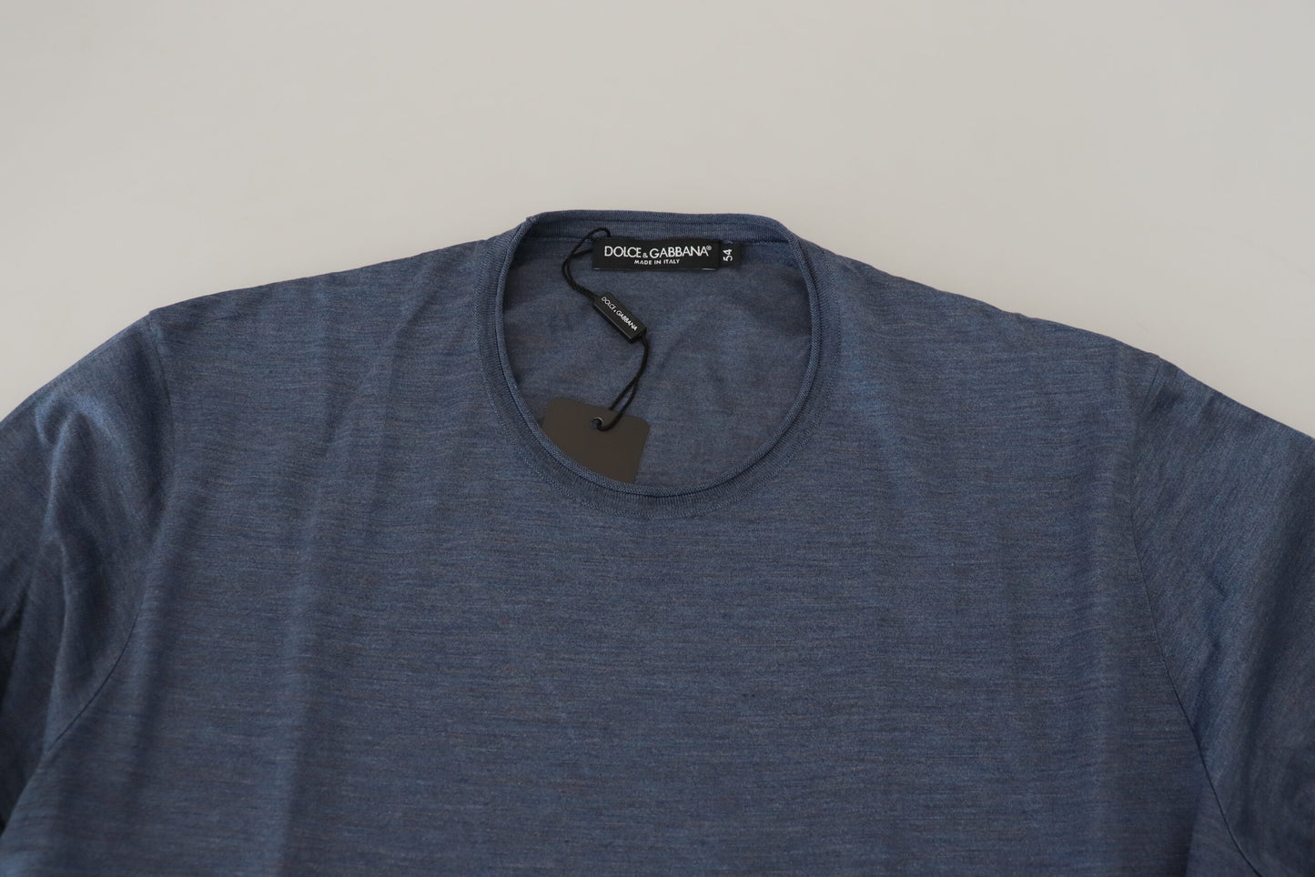 Dolce & Gabbana Blue Silk Men Short Sleeve Tops T-shirt
