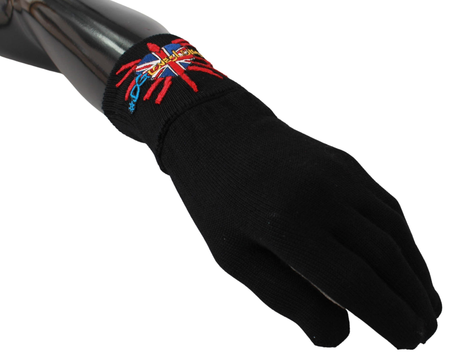 Dolce & Gabbana Black #DGLovesLondon Embroidered Wool Gloves