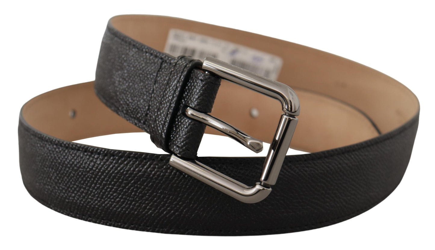 Dolce & Gabbana Black Calf Leather Brown Backend Belt