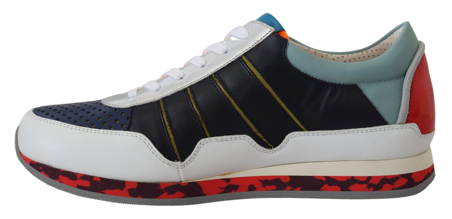 Dolce & Gabbana Multicolor Leather Sport Low Top Sneakers