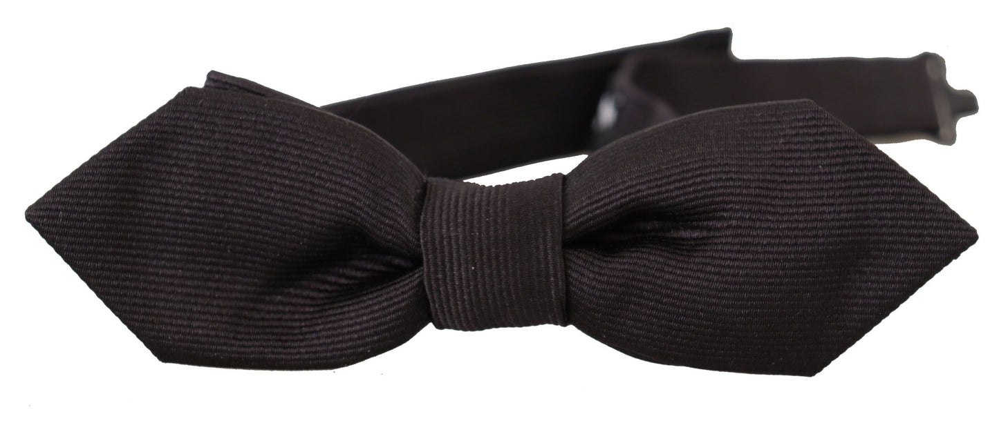 Dolce & Gabbana Black 100% Silk Adjustable Neck Papillon Tie