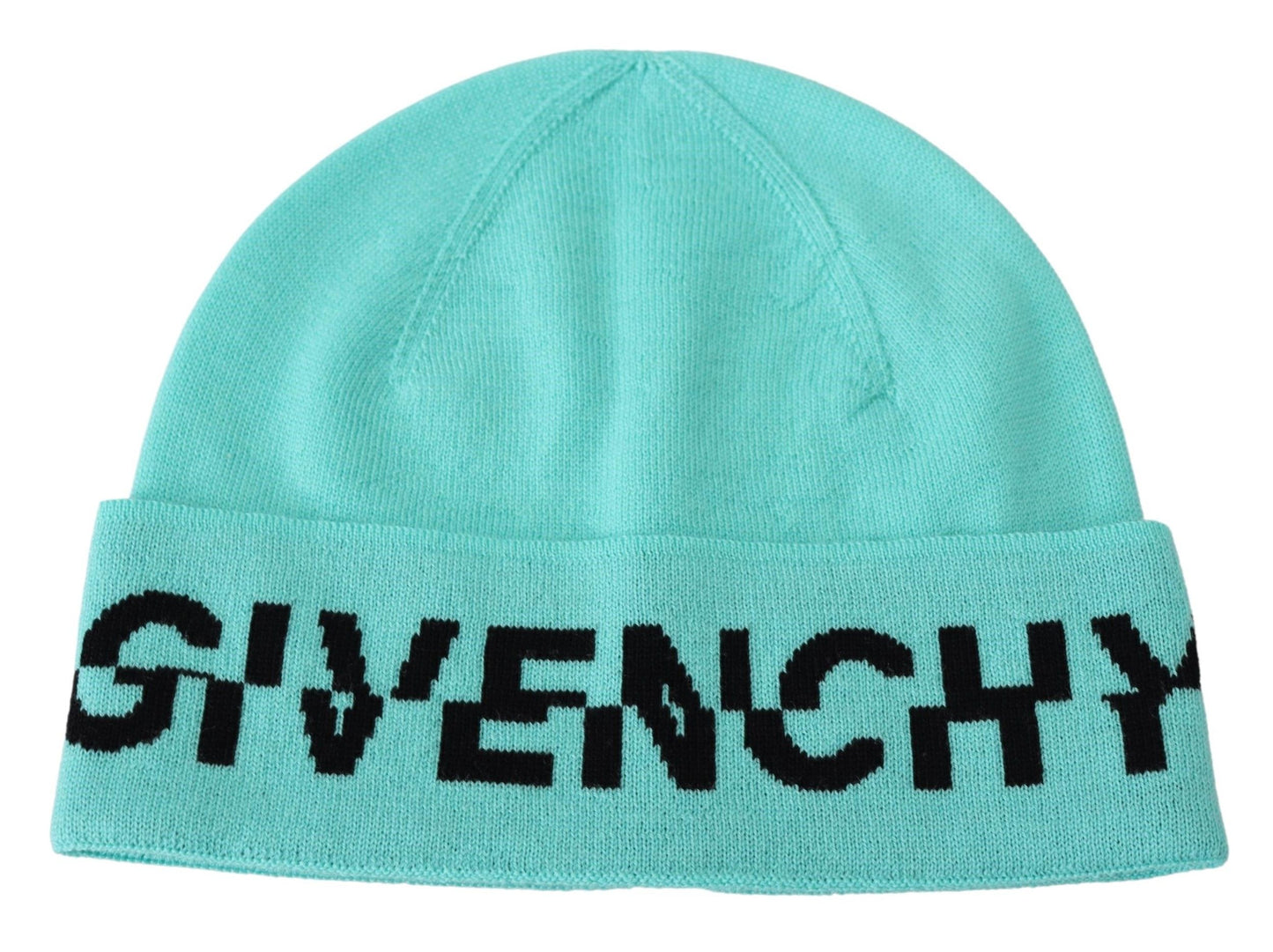 Givenchy Green Wool Beanie Unisex Logo Hat