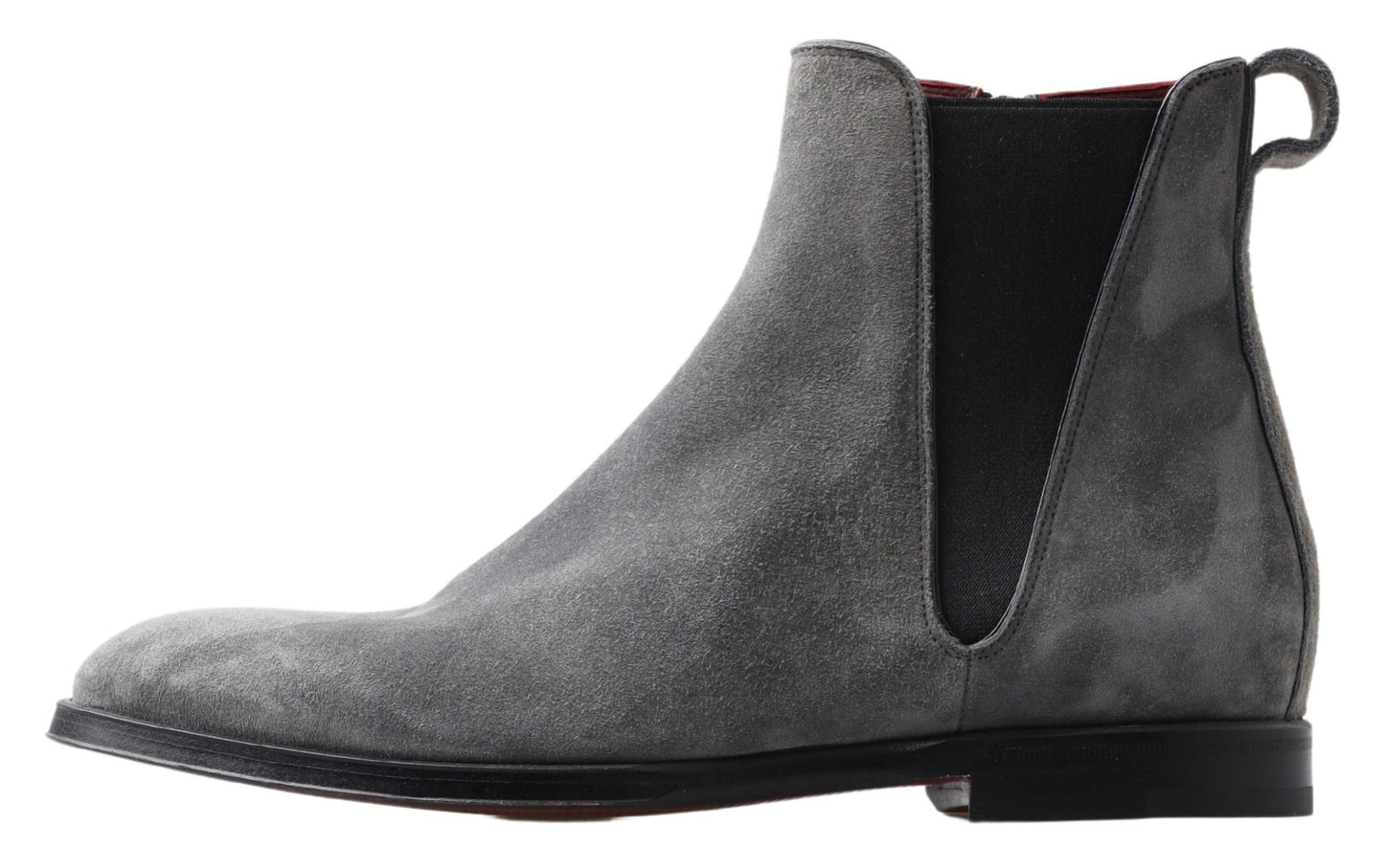 Dolce & Gabbana Gray Leather Men Ankle Boots Shoes