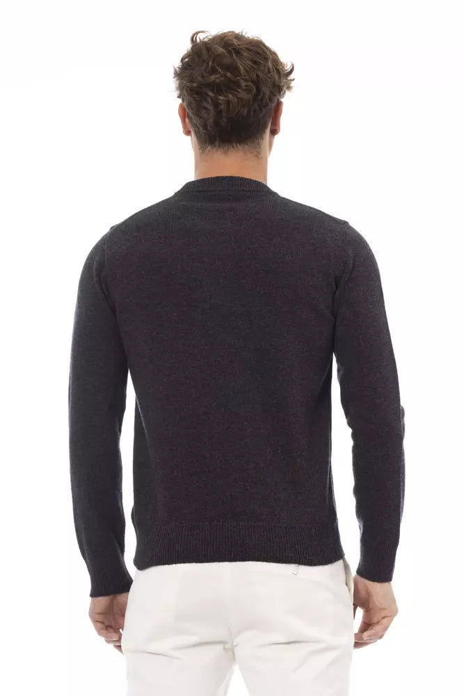 Alpha Studio Elegant Crewneck Pure Wool Sweater