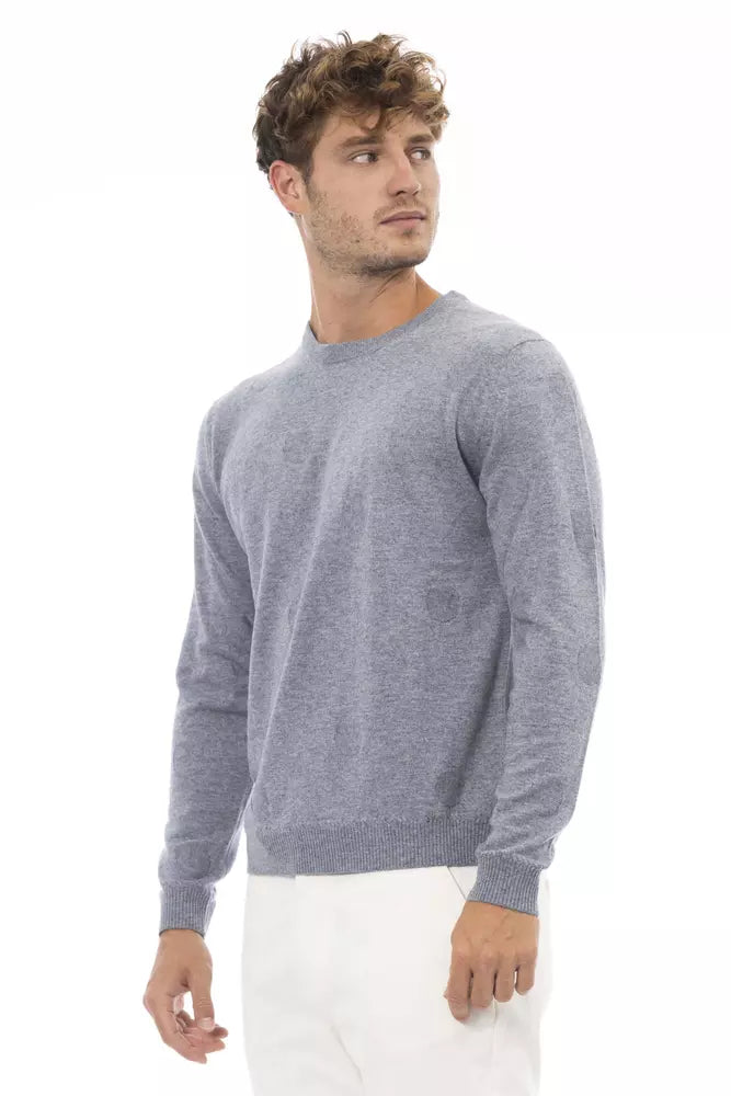 Alpha Studio Elegant Crewneck Cashmere Blend Sweater