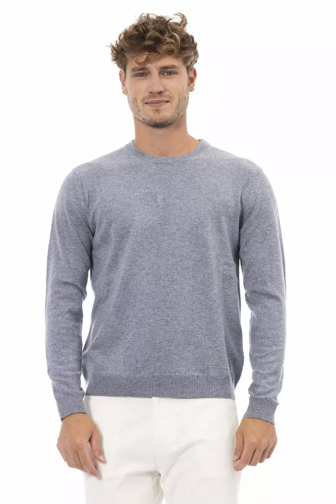 Alpha Studio Elegant Crewneck Cashmere Blend Sweater