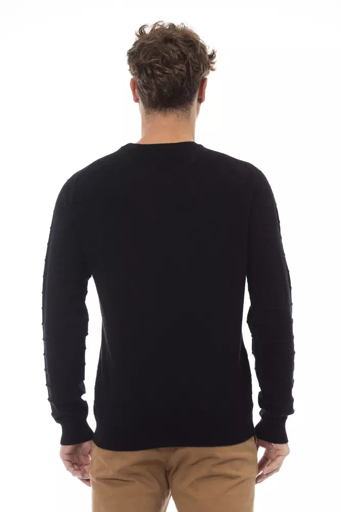 Alpha Studio Black Viscose Sweater