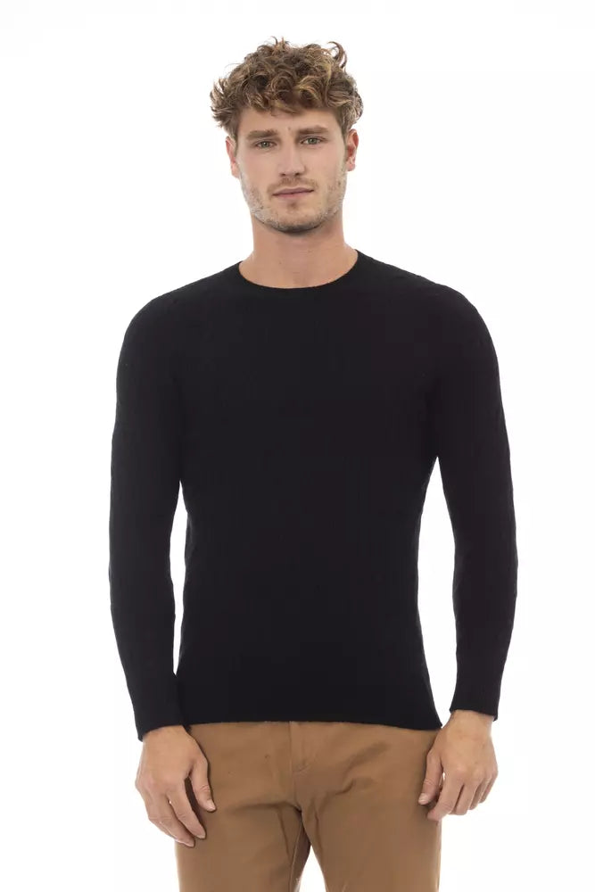 Alpha Studio Elegant Crewneck Sweater in Luxe Blend