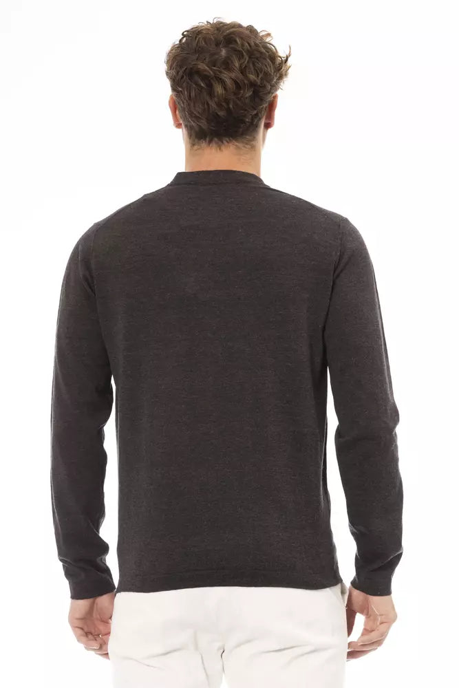 Alpha Studio Elegant Crewneck Cotton-Cashmere Sweater