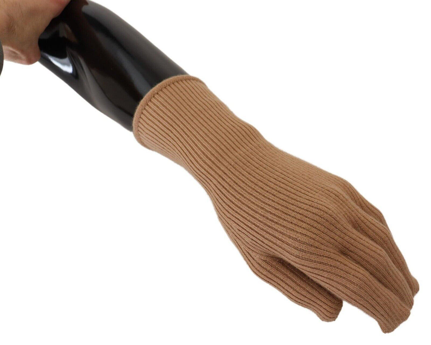 Dolce & Gabbana Beige Cashmere Knitted Hands Mitten Mens Gloves