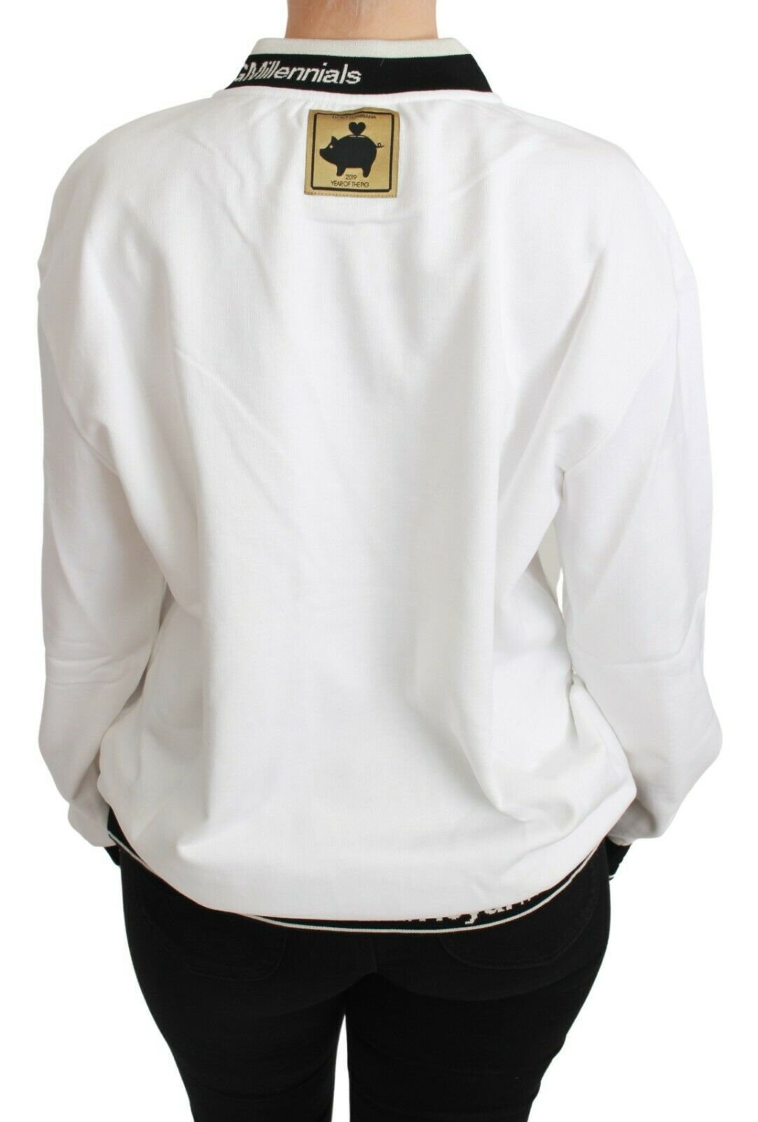 Dolce & Gabbana White Pig of the Year Pullover Sweater