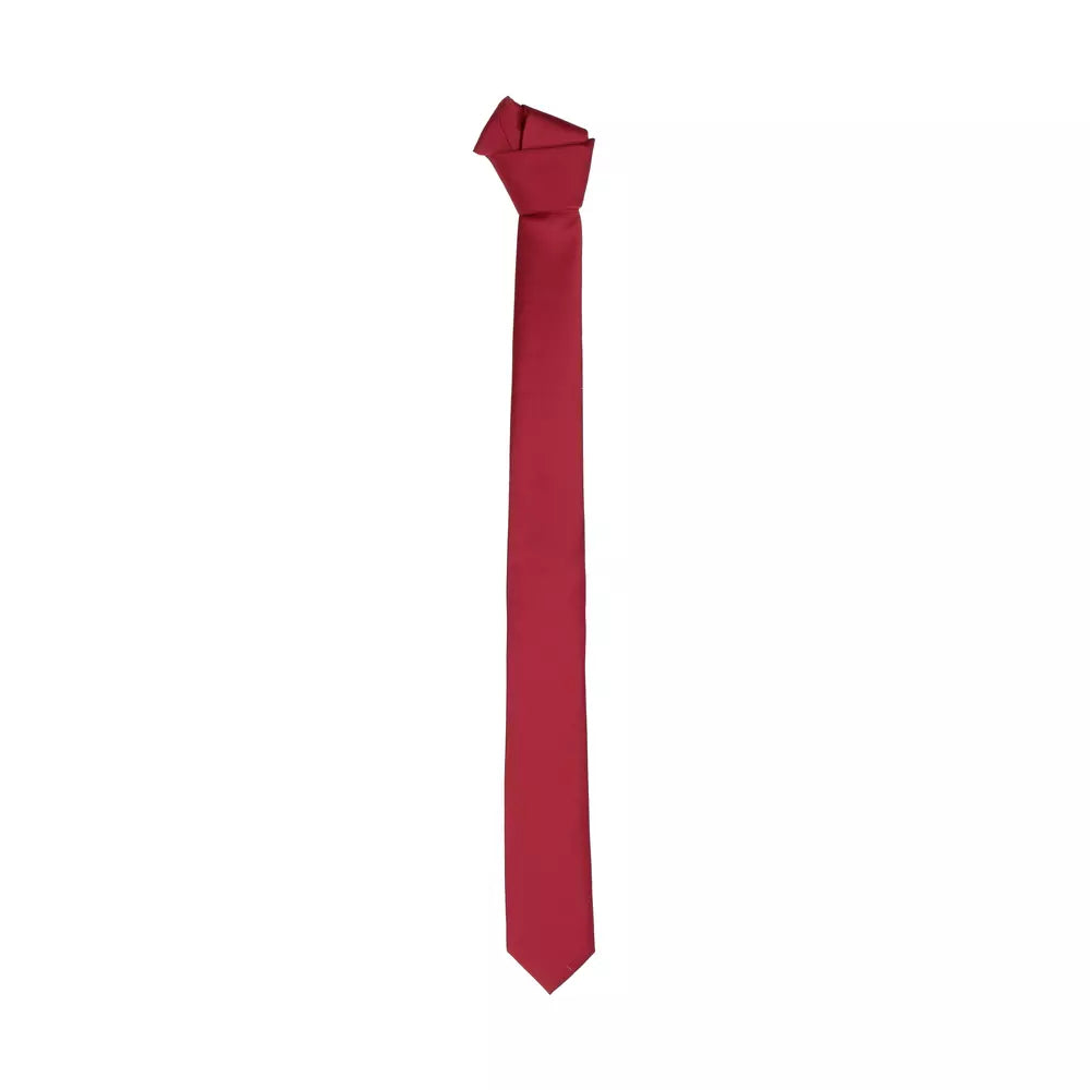Emilio Romanelli Elegant Slim Red Silk Tie